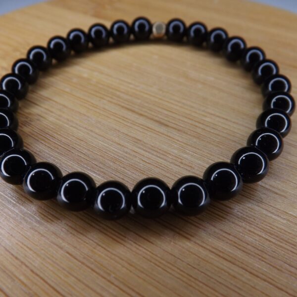 Bracelet Agate Noire ou Onyx – Perles 6mm