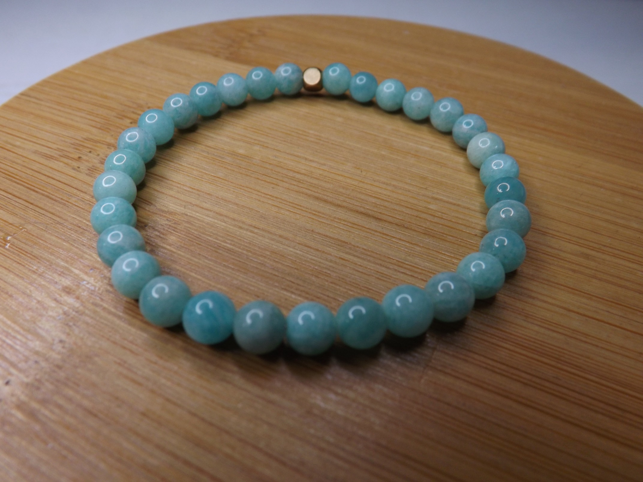 bracelet en amazonite naturel du Pérou qualité A bleu-vert
