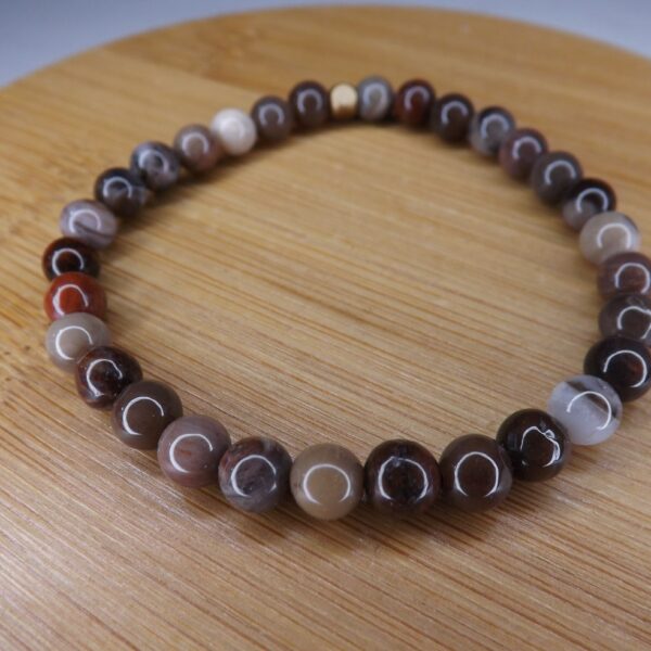 Bracelet Bois fossilisé – Perles ronde 6mm