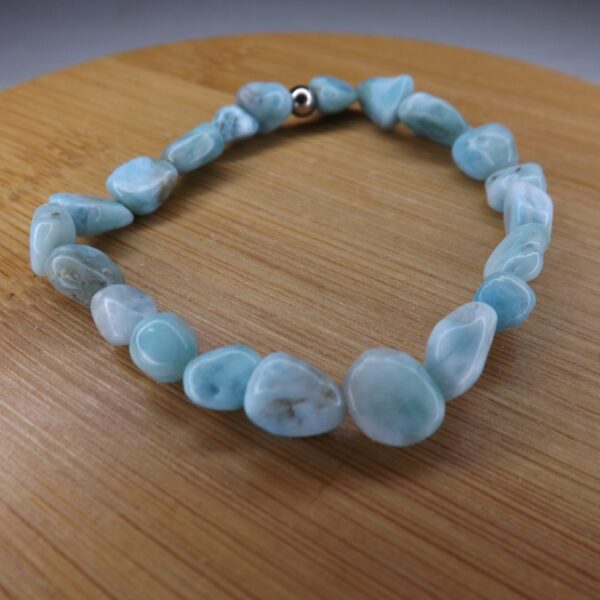 Bracelet Larimar – Perles roulées Qualité A