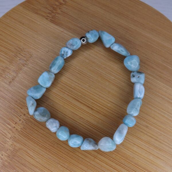 Bracelet Larimar – Perles roulées Qualité A