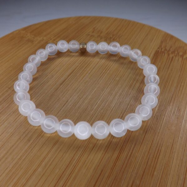 Bracelet Sélénite – Perles 6mm Maroc A