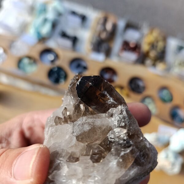 Pierre brute Druse en Cristal de roche / Quartz Fumé – 219gr- Qualité A