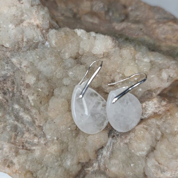 Boucles d&rsquo;oreilles en Cristal de roche (Quartz) Larme