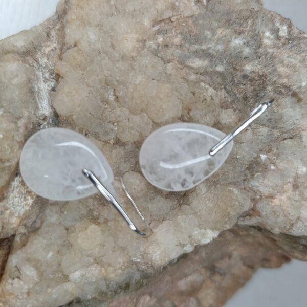Boucles d&rsquo;oreilles en Cristal de roche (Quartz) Larme