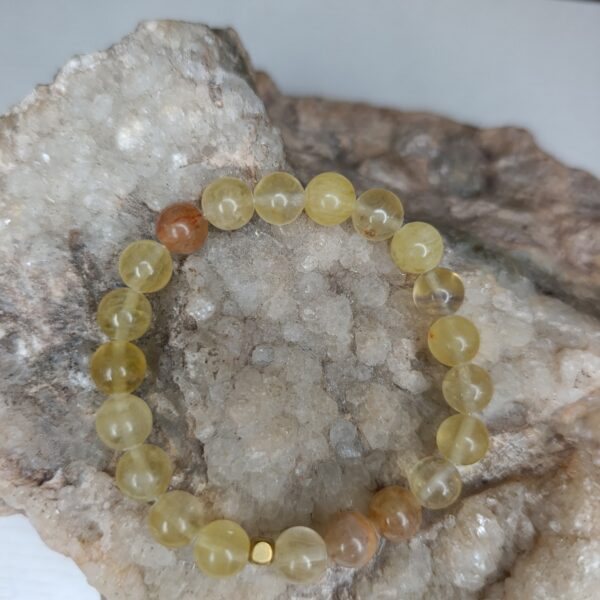 Bracelet Fluorine jaune – Perles 8mm A Mongolie