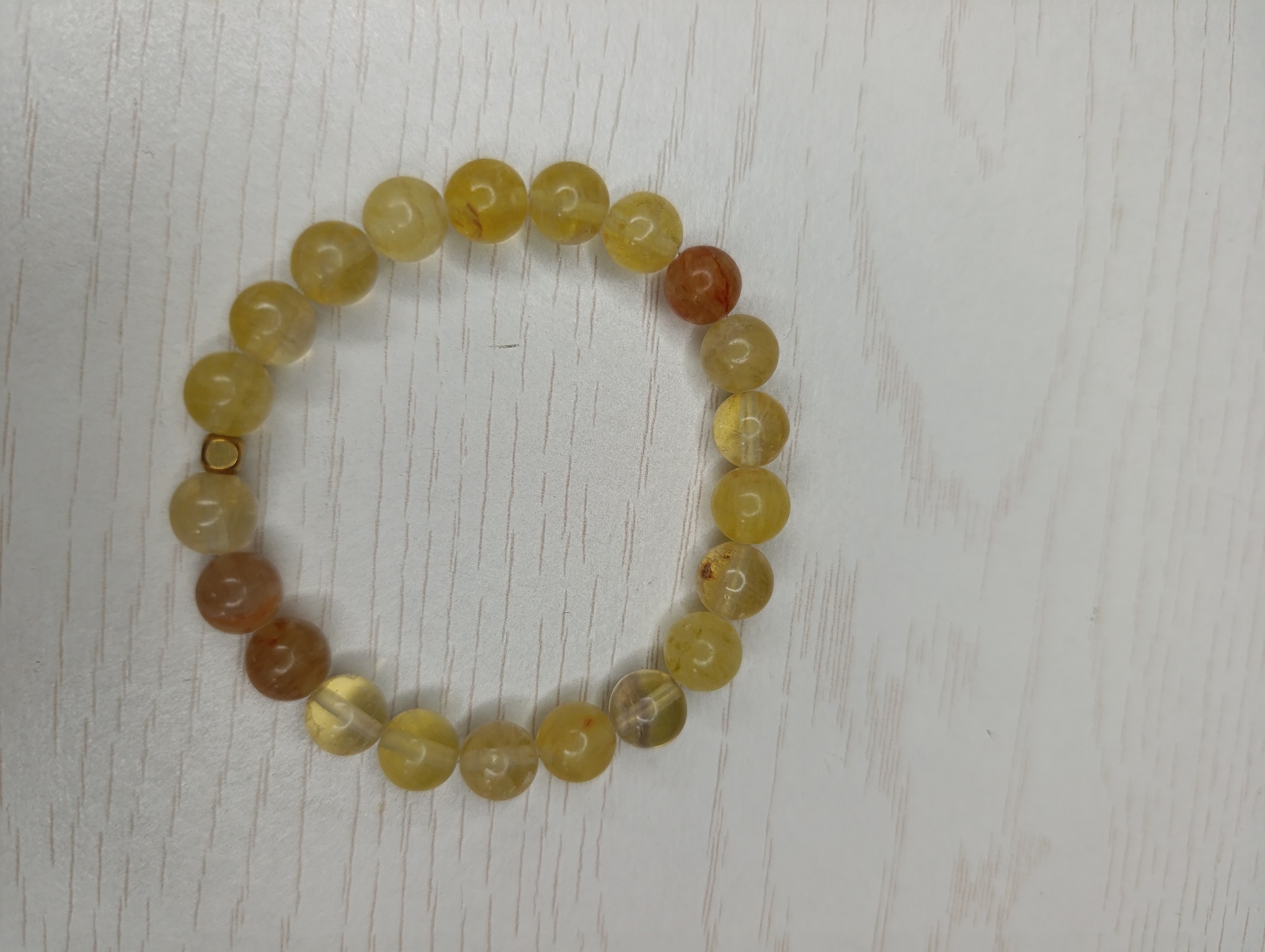 Bracelet fluorite jaune 8mm chine