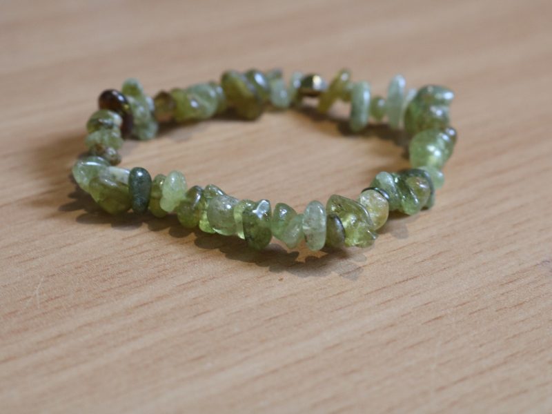 bracelet pierre baroque grenat vert grossulaire 6mm origine mali
